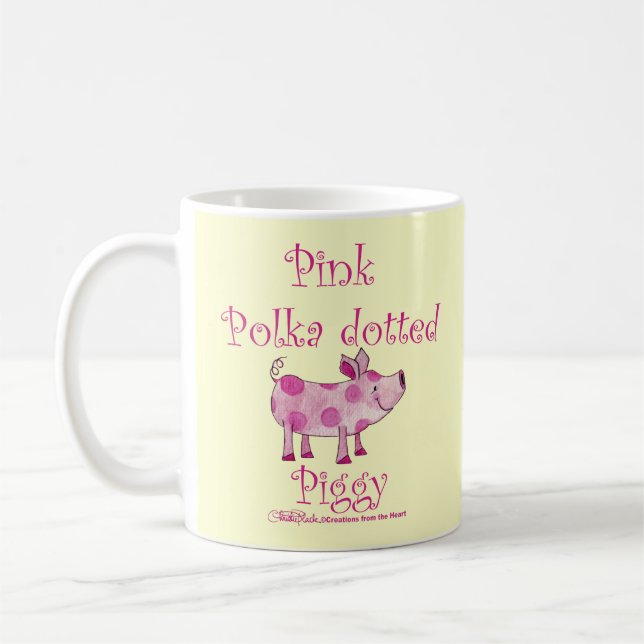 Caneca De Café Polka rosa pontilhado (Esquerda)