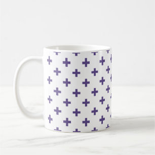 Caneca De Café Polka ultravioleta cruza em branco