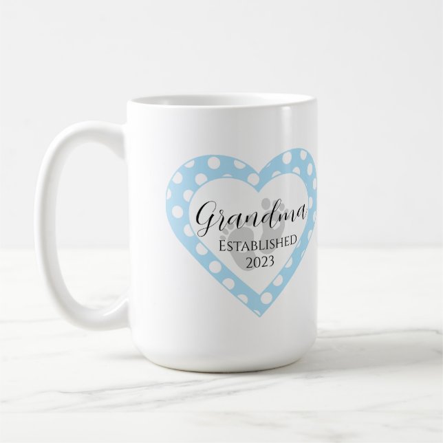 Caneca De Café Polkadot branco do Chá de fraldas personalizável e (Esquerda)