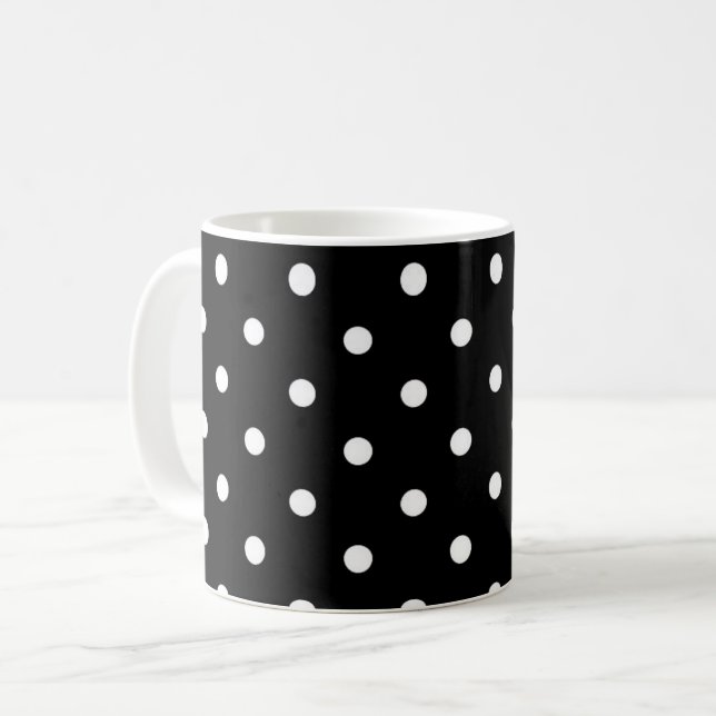 Caneca De Café Polkadots B&W (Frente Esquerda)
