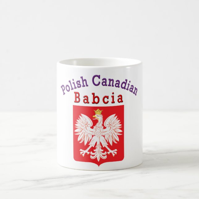 Caneca De Café Polonês canadiano Shield Babcia (Centro)