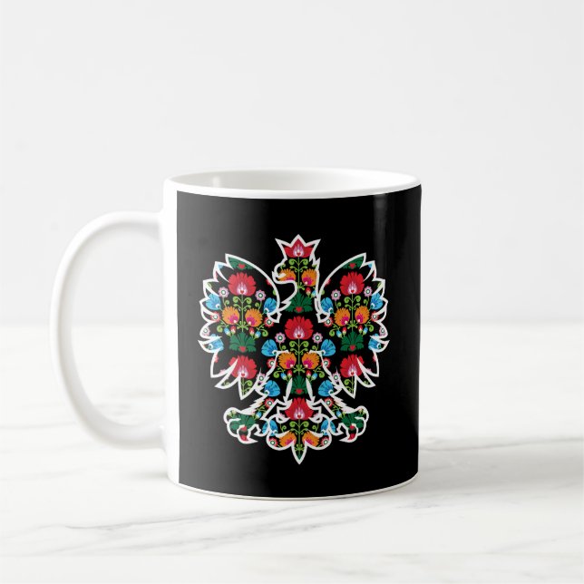 Caneca De Café Polonês Eagle Polônia Wycinanki Emblem Polonês Fol (Esquerda)