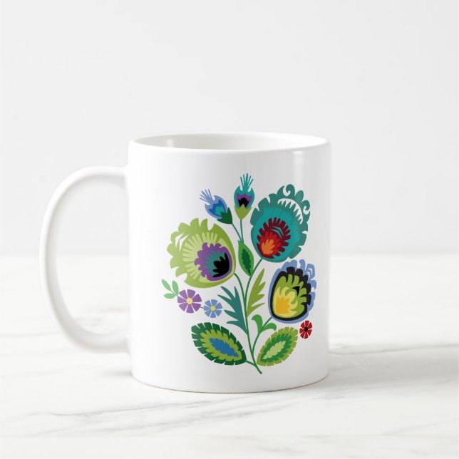 Caneca De Café Polonês Folhetim Verde (Esquerda)