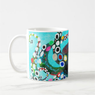 Caneca De Café Polvo colorido ilustração desenhada à mão pintura