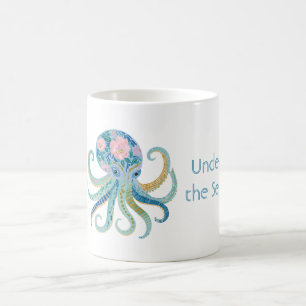 Caneca De Café Polvo Floral Azul