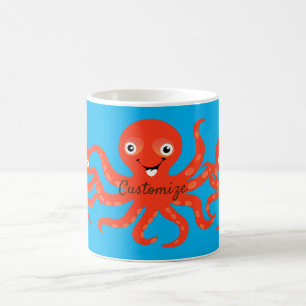Caneca De Café Polvo Trovão de Octopus Cortado Vermelho Sorrente