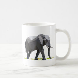 Caneca De Café polygon art triangle elephant graphic