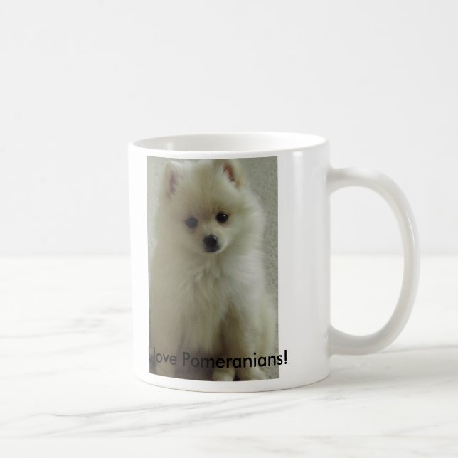 Caneca De Café pom, eu amo Pomeranians! (Direita)