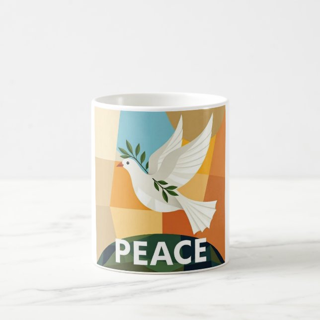 CANECA DE CAFÉ POMBA DA PAZ GEOMÉTRICA  (Centro)