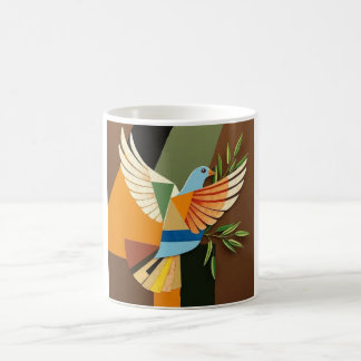 CANECA DE CAFÉ POMBO DA PAZ ABSTRATO GEOMÉTRICO