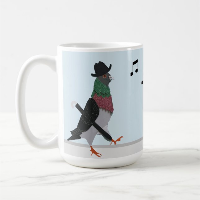 Caneca De Café Pombo pela Cidade Engraçado  (Esquerda)