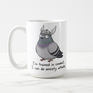 Caneca De Café Pombo Treinado para Combate - Humor de Ataque de A
