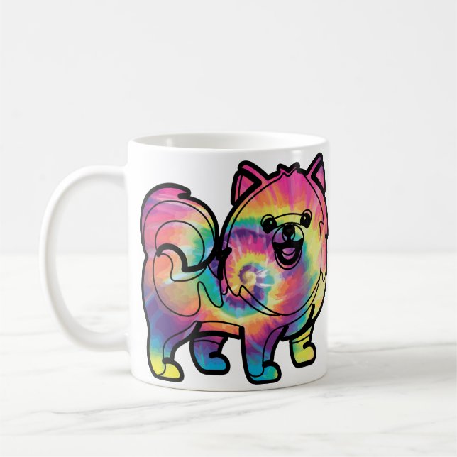 Caneca De Café Pomerânia Tie Dye (Esquerda)