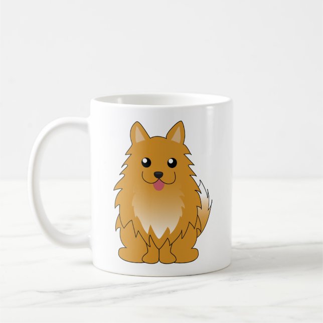 Caneca De Café Pomeranian alaranjado (Esquerda)