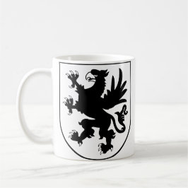Caneca De Café Pomeranian Coat of Arms Black and White Heraldic