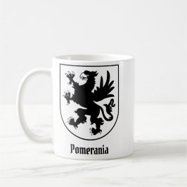 Caneca De Café Pomeranian Coat of Arms Black and White Heraldic