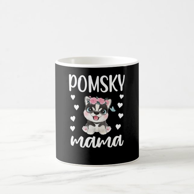 Caneca De Café Pomsky Mama Dog Amante Pomsky Proprietário Pomsky  (Centro)