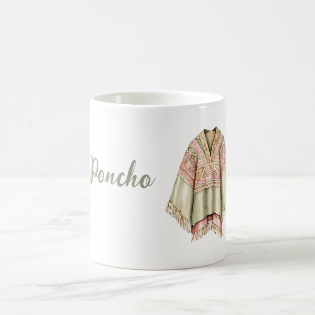 Caneca De Café Poncho Rosa Abacate Menta (Centro)