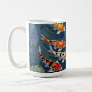 Caneca De Café Pond Lilies de Koi Fish Impressionista