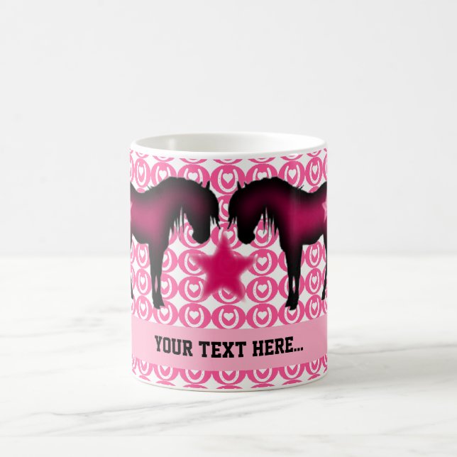Caneca De Café Pônei cor-de-rosa personalizado (Centro)