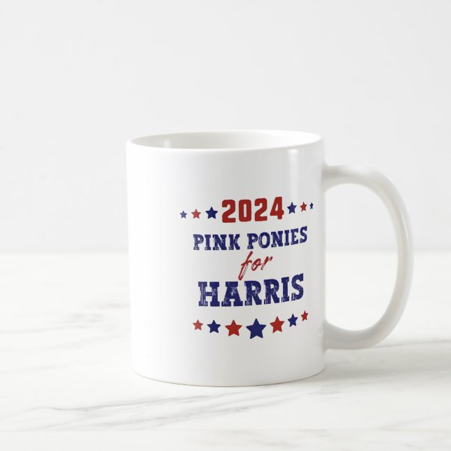 Caneca De Café Pôneis Para Kamala-harris 2024  (Direita)