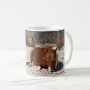 Caneca De Café Pôneis Selvagens Dormindo no Parque Nacional de As