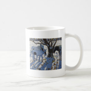 Caneca De Café Pôneis Skewbald no inverno 2012