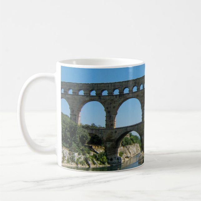 Caneca De Café Pont du Gard, França - Clássica Mug (Esquerda)