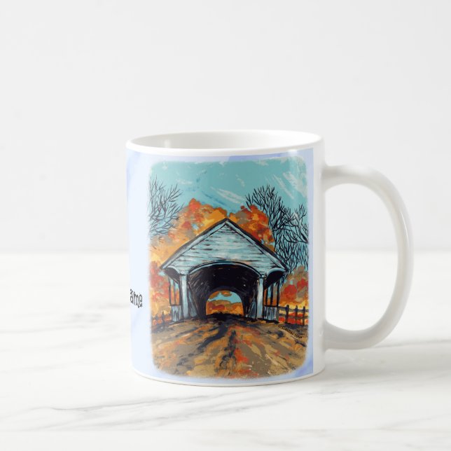 Caneca De Café Ponte Coberta de Outono (Direita)
