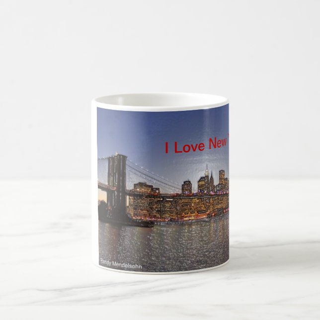 Caneca De Café Ponte de Brooklyn com skyline da Nova Iorque (Centro)