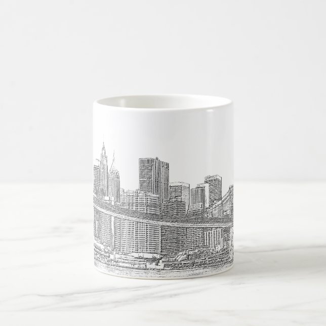 Caneca De Café Ponte de Brooklyn e skyline de Manhattan (Centro)