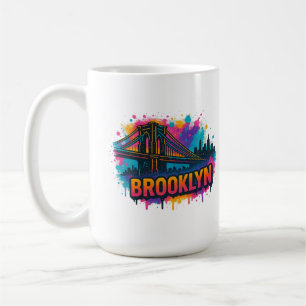 Caneca De Café Ponte de Brooklyn Graffiti Pop Art – Urbano Colori