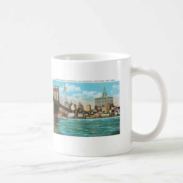 Caneca De Café Ponte de Brooklyn, Woolworth e Municipal… (Direita)