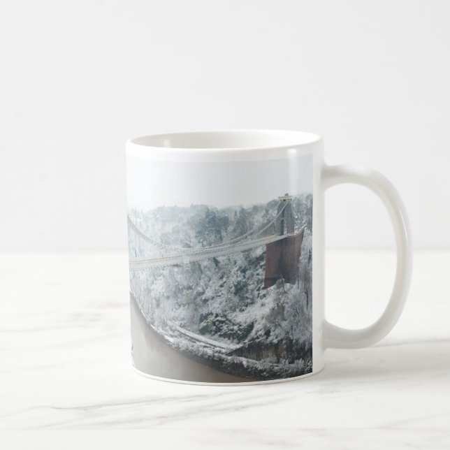 Caneca De Café Ponte de suspensão de Bristol Clifton no inverno (Direita)