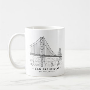 Caneca De Café Ponte Golden Gate São Francisco Linha Arte