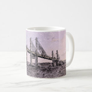 Caneca De Café Ponte Kessock Inverness Aquarela Artística
