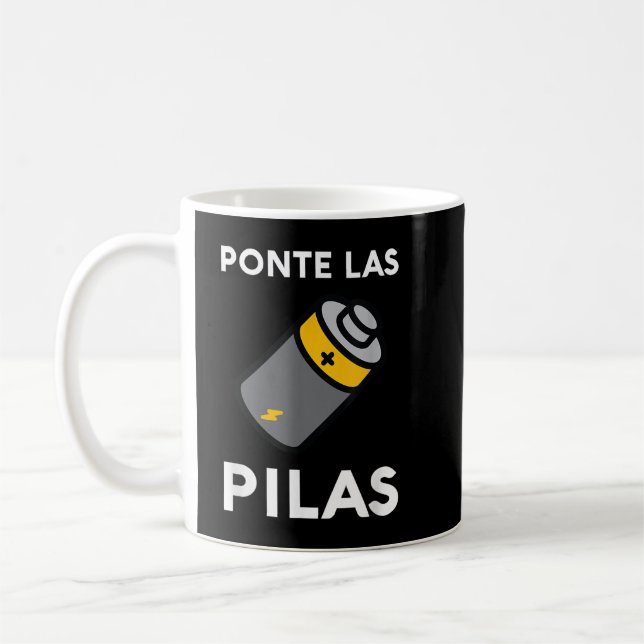 Caneca De Café Ponte Las Pilas Funny Espanol Chistosa Mex Espanol (Esquerda)