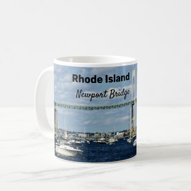 Caneca De Café Ponte Newport Rhode Island (Frente Esquerda)