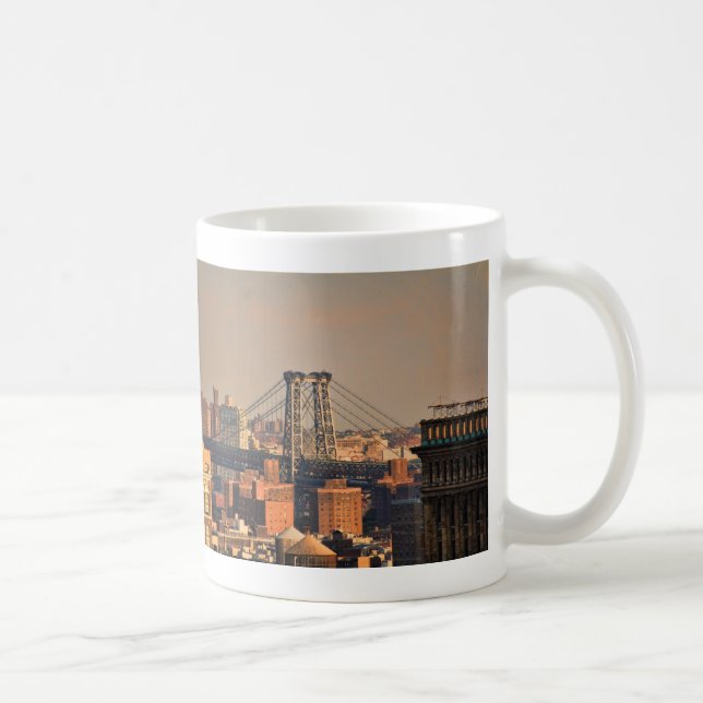 Caneca De Café Ponte NYC de Williamsburg em um dia nebuloso (Direita)