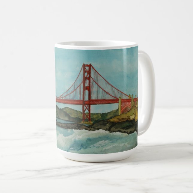 Caneca De Café Ponte ouro Portão San Francisco (Frente Esquerda)