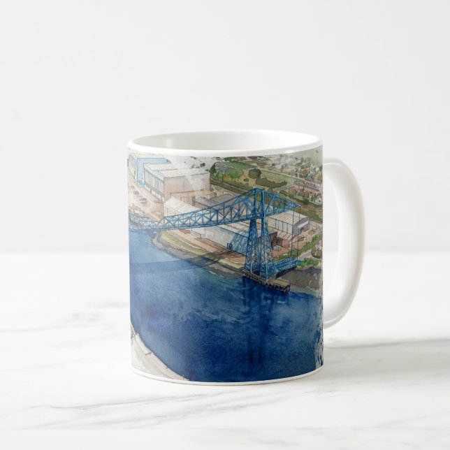 Caneca De Café Ponte Transportadora de Middlesborough (Frente Esquerda)