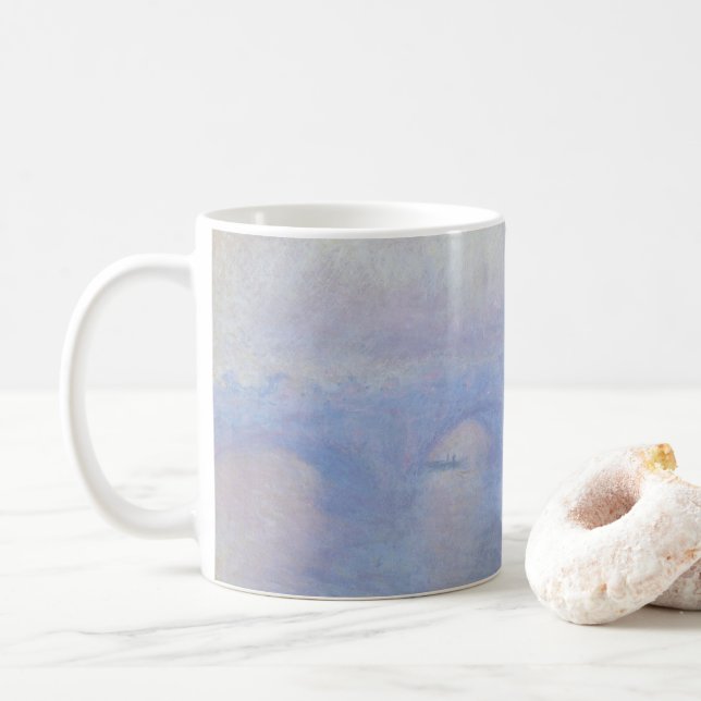 Caneca De Café Ponte Waterloo, efeito úmido de Claude Monet (Com Donut)