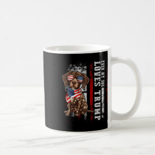 Caneca De Café Ponteiro Alemão Curto Até Meu Cão Adora Trump