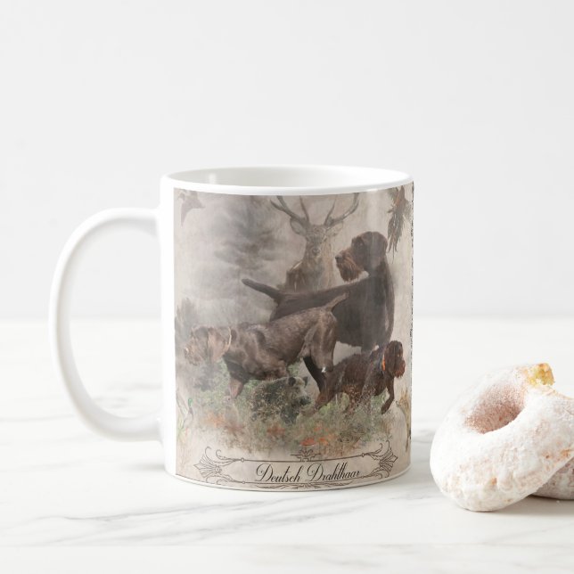 Caneca De Café Ponteiro alemão Wirehaired (Com Donut)