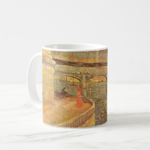 Caneca De Café Pontes ao longo do rio Sena em Asnières de Vincent