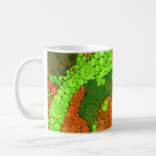 Caneca De Café Pontilhismo sem costura - mão pintada em círculo