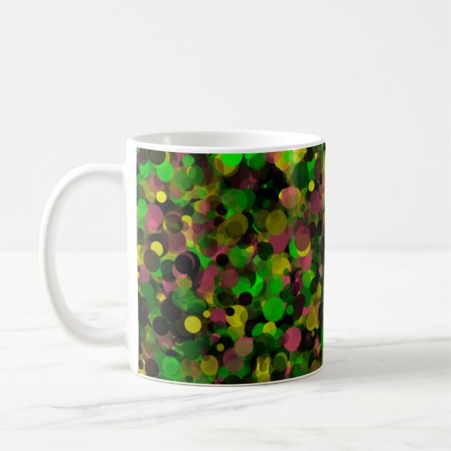 Caneca De Café Ponto Amarelo Verde Roxo 11oz Mug (Esquerda)