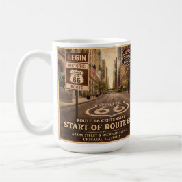 Caneca De Café Ponto de partida da Rota 66 em Chicago - Café