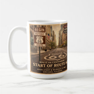 Caneca De Café Ponto de partida da Rota 66 em Chicago - Café