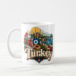 Caneca De Café Ponto de Referência Artístico de Viagem da Turquia